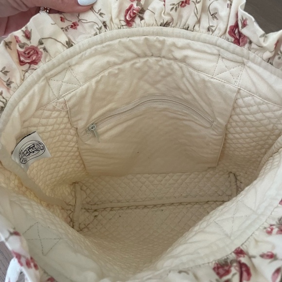 Walton & Co Ltd Floral Quilted Tote Bag - Pink and Cream - Picture 3 of 7